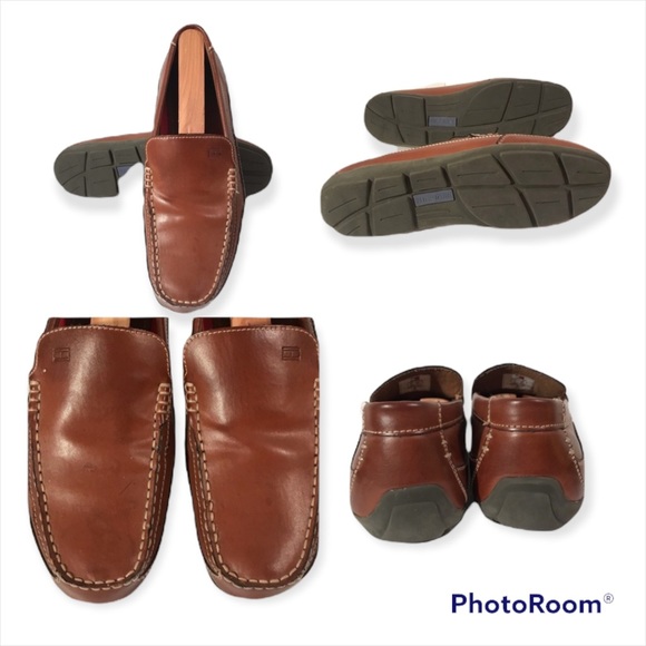 Tommy Hilfiger Cognac Brown Mens Loafers Sz 9 - Picture 6 of 7